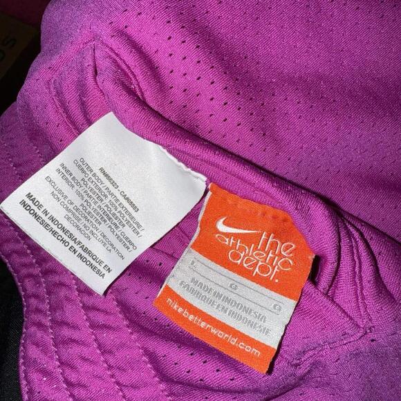 Nike Athletic Dept Reversible Mesh Shorts Purple Black Size M VTG Wmns Inseam 3” - Picture 2 of 9